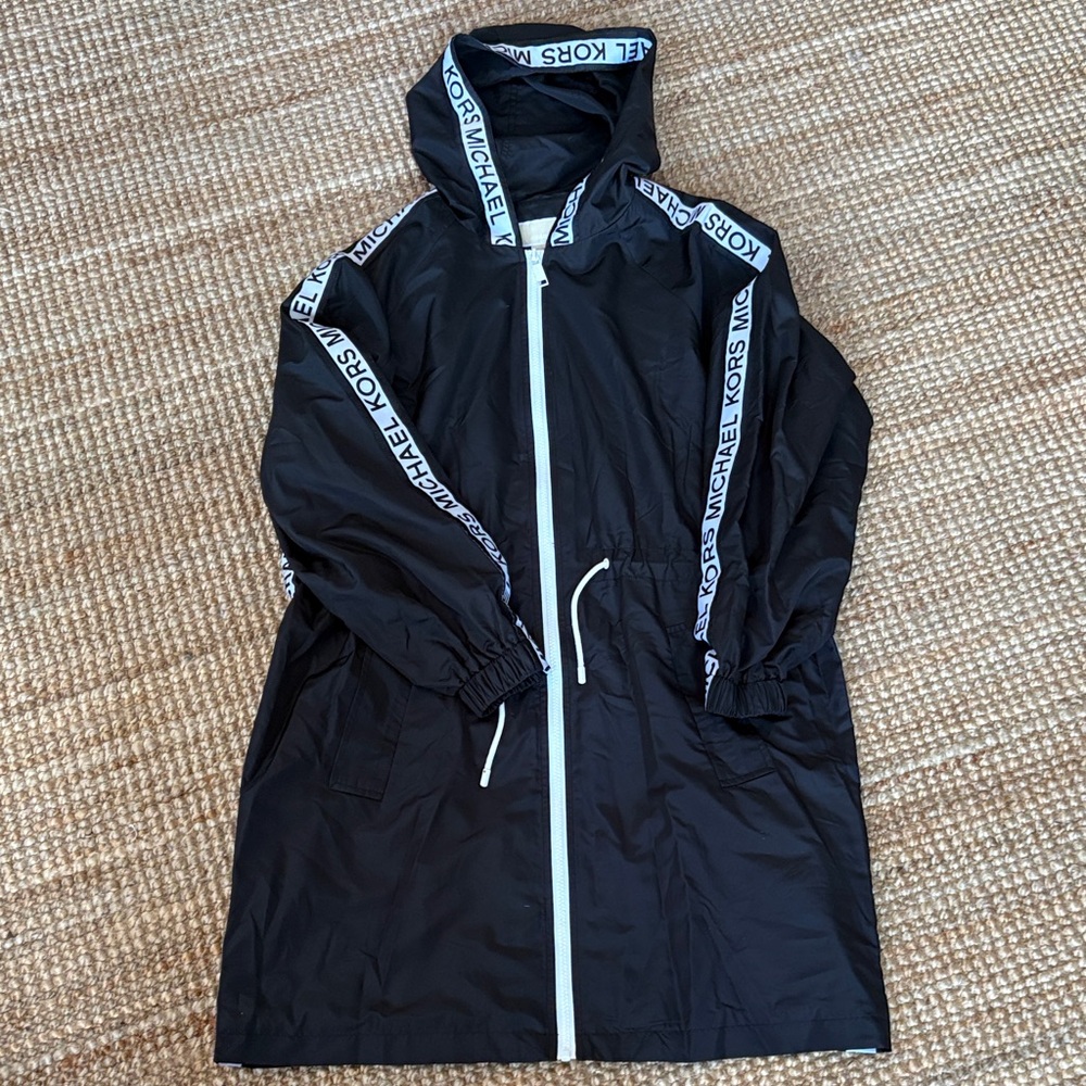 Michael Kors Black Utility Jacket with White Details